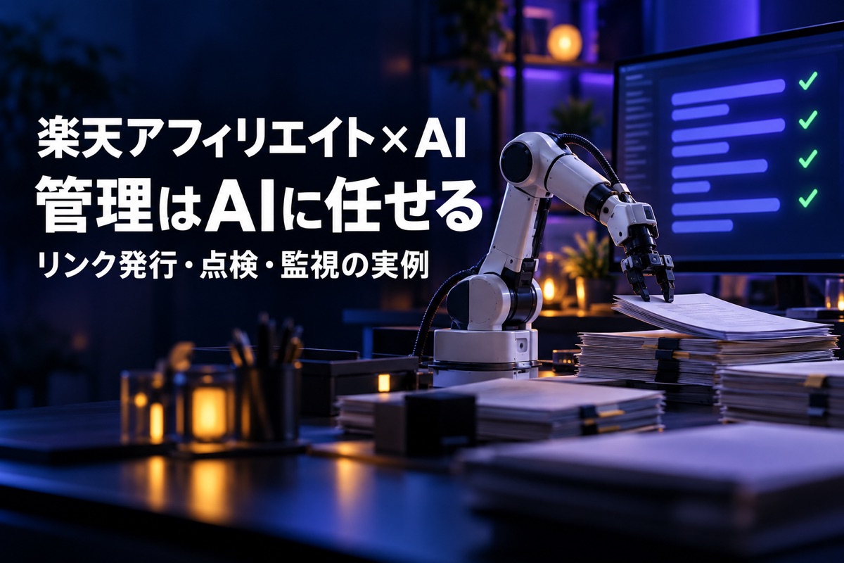 楽天アフィリエイト×AI｜管理はAIに任せる・リンク発行・点検・監視の実例